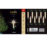 Lumix Krinner 77122 LED Wireless Christmas Tree Candles SuperLight Flame Set of 12 Base Set Plastic Warm White with Remote Control Timer Ivory 9 cm