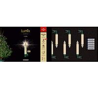 Lumix® SuperLight Flame Mini Ivory Wireless LED Christmas Tree Candles Warm White 9 cm without Remote Control, 4 Hours On/Off Function for Christmas Tree, Set of 6 Extension Set, 77132