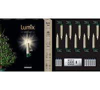 Lumix® Wireless LED Christmas Tree Candles Superlight Mini Metallic Basic Set with 12 Candles and IR Remote Control, Cashmere, Item 75545
