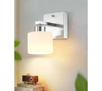 LumiZhen Nickel Wall Lamps 1xE14 Modern Wall Sconce with On/Off Toggle Switch Vanity Light Wall Sconce for Bedroom, Living Room and Hallway