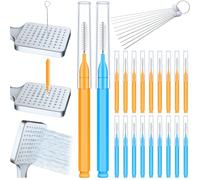 Lumkew Shower Head Cleaner Tool Brush Cleaning Small Hole Nozzle, Showerhead Cleaner Pick for Tiny Nozzle,Blue Orange,30 pcs