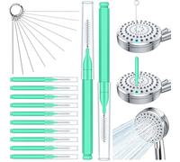 Lumkew Shower Head Cleaner Tools, 20 Pcs Shower Head Cleaning Brush Picks for Showerhead Small Hole Nozzle, Green