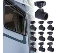 Lumlofte 10Pcs Window Stay Lock Replacement Knobs, RV Windows Lock Support Rod Plum Knob, Heavy Duty Poly Plastic Black Lever Knob for Caravan Motorhome Camper