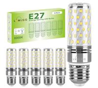 Lumlog E27 LED Bulbs Cool White 10W 6000K, E27 Edison Screw Light Bulbs, 100W Incandescent Equivalent, 1700LM Non-Dimmable Corn Light for Home Lighting, 220-240V, Pack of 6[Energy Class C]