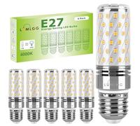 Lumlog E27 LED Bulbs Natural White 10W 4000K, E27 Edison Screw Light Bulbs, 100W Incandescent Equivalent, 1700LM Non-Dimmable Corn Light for Home Lighting, 220-240V, Pack of 6 [Energy Class C]