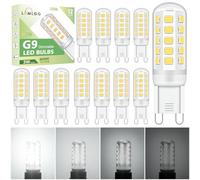 Lumlog G9 Led Bulbs Cool White, 3W Light Bulbs, Equivalent to 30-40W Halogen, 340Lm, 220-240V No Flicker Dimmable Energy Savingor Lighting Decor 12 Pack [Energy Class E]