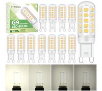 Lumlog G9 Led Bulbs Natural White, 3W Light Bulbs, Equivalent to 30-40W Halogen, 340Lm, 220-240V No Flicker Dimmable Energy Savingor Lighting Decor 12 Pack[Energy Class E]