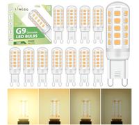 Lumlog G9 Warm White Led Bulbs, 3W Dimmable Light Bulbs, Equivalent to 30-40W Halogen, 340Lm, 220-240V No Flicker Dimmable Energy Savingor Lighting Decor 12 Pack[Energy Class E]