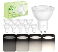 Lumlog GU10 Led Bulbs, 4000K Natural White 5W Spotlight Light Bulb, 420LM Energy Saving LED Bulb, (40-50W Equivalent), CRI > 80, 38° Beam Angle, Non-Flicker, Dimmable 10 Pack