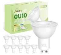 Lumlog GU10 LED Bulbs Cool White 6000K, 5W (50W Eqv), 810LM, CRI>80, 38° Beam, Non-Flicker, Non-Dimmable, Energy Class C, 10 Pack for Home Lighting