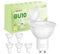 Lumlog GU10 LED Bulbs Cool White 6000K, 5W (50W Eqv), 810LM, CRI>80, 38° Beam, Non-Flicker, Non-Dimmable, Energy Class C, 6 Pack for Home Lighting [Energy Class C]
