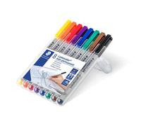 STAEDTLER 311 WP8 Lumocolor Non-Permanent Pen, Superfine Line Width, 0.4mm - Assorted Colours (Pack of 8)