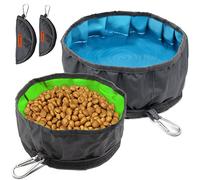LumoLeaf Collapsible Dog Travel Bowls, 2 Packs Large 68oz/80oz Lightweight Foldable, Water & Food Bowls for Pets Dogs & Cats with Zipper (8+10 Cups)