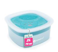 LumoLeaf No Spill Water Bowl for Dogs, Slow Feeder for Messy Drinkers, Drip-Free & Splash-Proof Design (2L Blue)