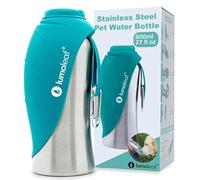 LumoLeaf Portable Dog Water Bottles 800ml, Stainless Steel Pet Travel Water Bottle Dispenser for Walking, Hiking and Outdoor, Portable Water Bowl for Large Dogs (Blue)