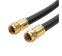 Lumonic 2 m Antenna Cable RG6 Gold-Plated F-Connector Straight Black 4x Shielded 120 dB Ready Assembled Coaxial Cable Satellite Cable DVB-T2 Cable Internet