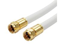 Lumonic 3 m Antenna Cable RG6 Gold-Plated F-Connector Straight White 4x Shielded 120 dB Ready Assembled Coaxial Cable Satellite Cable DVB-T2 Cable Internet