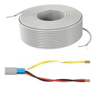 Lumonic Jysty Telephone Cable 2 x 2 x 0.6 mm CCA 100 m Colour Coded and Shielded Metre Marking Telecommunication Cable Telephone Connection Cable Grey