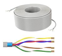Lumonic Jysty Telephone Cable 4 x 2 x 0.6 mm CCA 100 m Colour Coded and Shielded Metre Marking Telecommunication Cable Telephone Connection Cable Grey