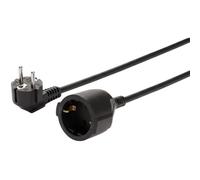 Lumonic Schuko Extension Cable, Black, 2 m, 230 V - Child Safety in Socket, for Washing Machine and Dishwasher, Kink Protection on Plug