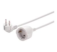 Lumonic Schuko Extension Cable White 2 m 230 V - Child Safety in Socket for Washing Machine and Dishwasher Kink Protection on Plug