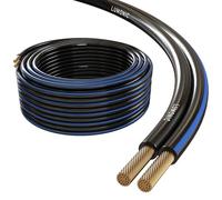 Lumonic Speaker Cable | 5 m Black | 2 x 2.5 mm² CCA | Blue Marking HiFi Speaker Cable | Audio Twin Cable