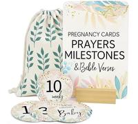 Lumont Pregnancy Journal Milestones Markers Discs Signs 8-40 Weeks and Pregnancy Prayer Cards, Pregnancy Must Haves, Weekly Baby Bump Tracker, Photo Prop Cards Gifts for First Time Moms