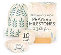 Lumont Pregnancy Journal Milestones Markers Discs Signs 8-40 Weeks and Pregnancy Prayer Cards, Pregnancy Must Haves, Weekly Baby Bump Tracker, Photo Prop Cards Gifts for First Time Moms