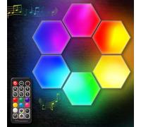 Lumoonosity LED Hexagon Lights - Dream Color Hexagon LED Light - Music Sync Color Changing Hexagon Wall Lights - RGB Hexagon Lights for Bedroom, Gaming Room - Cool Hexagon Wall Panels
