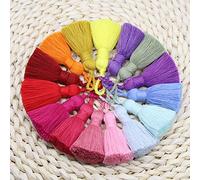 LUMoony 20Pcs 5cm Colorful Cotton Tassel Pendants Tassel Tassel Small Tassel Pendants Handmade Silky Tassels with Hanging Loop Small Fringes DIY Craft Accessories