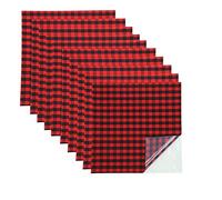 LUMoony 8 Pieces Plaid Christmas Tables Christmas Place Mats Non-Slip Place Mats Heat Resistant Washable Clean Place Mats for Christmas Party Decorations