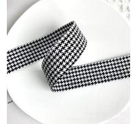 LUMoony Cotton Fabric 10 m Plaid Ribbon Gift Ribbon Decorative Ribbon Plaid Ribbon Plaid Houndstooth Pattern Fabric Ribbon for Crafts, Gift Wrapping, Party Decoration, Wedding Christmas Decoration