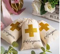 LUMoony Hangover Kit Bag 20 Pieces 15 x 10 cm Hangover Recovery Kit Cotton Drawstring Bachelorette Party Favor Holder Bags for Hen Parties Bridal Shower and Weddings Hangover Kit Bags