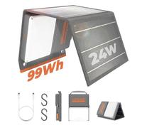 Lumopal Portable Solar Charger 99.9 Wh Battery Bank Equipped with 24W Foldable Solar Panels and 600 Lumen Adjustable LED Camping Light, 65W PD USB-C, 22W QC3.0 USB A Output for Outdoor
