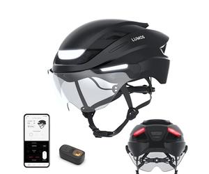 Lumos Ultra E-Bike Smart Helmet | NTA 8667 Certified | Front & Rear LED Lights | Retractable Face Shield | App Controlled | EBike, Scooter, Cycling, Bicycle | Adults, Men Women