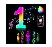 Lumosmart Light Up Number 1, RGB App Control Led Letters Lights Gaming Room USB Neon Wall Sign Color Changing Numbers Night Lamp Party Gifts for Happy Birthday Christmas Halloween Decorations (1)