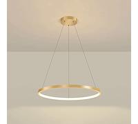 LumosPro Ultra-Thin Ring Pendant Light - 26W Adjustable Chandelier with Acrylic Lampshade for Bedroom, Living Room, and Office(Stepless dimming)