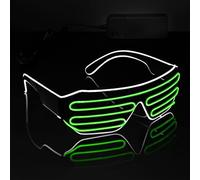 lumous rola 1PCS Glasses Light up El Wire Rave Shutter Glasses, Glow In Dark Flashing Led Sunglasses, Luminous Glasses For Parties, Halloween RB01 PATENTED