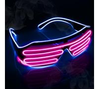 lumous rola 1PCS Glasses Light up El Wire Rave Shutter Glasses, Glow In Dark Flashing Sunglasses, Luminous Glasses For Parties, Halloween RB01 PATENTED