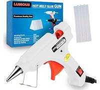 Lumous Rola Hot Glue Gun, 20W UK Plug Mini Heats Up Glue Gun for Crafts with Glue Sticks 50Pcs, Hobby, Craft, Home Repairs, Fabric, Wood, Glass, Card, ON-Off Switch for DIY Arts (White)