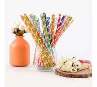 LUMOUS ROLA Paper Straws, 300 Pack Paper Drinking Straws, Bio Degradable Drinking Paper Straws Wedding Party, Party Straws, Restaurant, Juice Drinking Straws (300Pcs Mix Polka Dots)