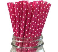 LUMOUS ROLA Paper Straws, Drinking Straws Assorted Bio Degradable Drinking Paper Straws Wedding Party, Party Straws, Restaurant, Juice Drinking Straws (25X Red Heart Shaped)