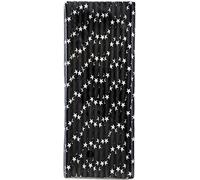 LUMOUS ROLA Paper Straws, Drinking Straws Assorted Bio Degradable Drinking Paper Straws Wedding Party, Party Straws, Restaurant, Juice Drinking Straws (25X Black with White Stars)
