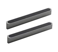 LuMOUzhou Concealed Embedded Door Pull Handles Pack of 2 Aluminum Leather Loop Recessed Pocket Door Furniture DIY Handle Multiple Sizes(Hole Distance 96mm)