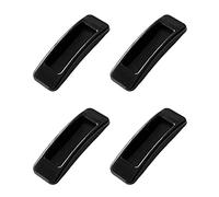LuMOUzhou Concealed Embedded Door Pull Handles Self-Adhesive Handles Pack of 4 for Doors Cabinets Drawers 11x3cm Black White(Noir)