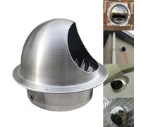 LuMOUzhou Vent Cowl Cap Air Grille Cover Round Wall Vent Cover External Extractor Cap 50-300mm Silver Stainless Steel(180mm/7)