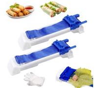 Lumpia Roller Machine, Lumpia Maker, Vegetable Meat Rolling Tool, Multi-Functional DIY Plastic Eggroll, Plastic Eggroll Wrapper Rolling Machine Sushi Maker, for Home Kitchen Tool (2PC)