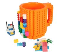 Lumsburry Build-on Brick Coffee Mug, Funny DIY Unique Novelty Drinking Cup