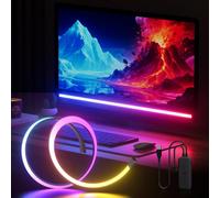 Lumtang RGBIC Under Monitor Light Bar, For Gaming Setup, RGBIC Desk LED Colour Sync, 5V USB LED Bar, Keyboard Gaming Light for Desk/PC/Monitor/Computer/Setup/Room Accessories