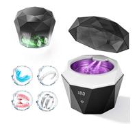 LUMYSPACE Retainer Cleaner Machine, 45kHz Ultrasonic Dental Cleaning with 180ML & Digital Timer & 360°U-V-C Lamp, Deep Cleaning for Dentures, Mouth Guard, Braces, Aligners, Jewelry